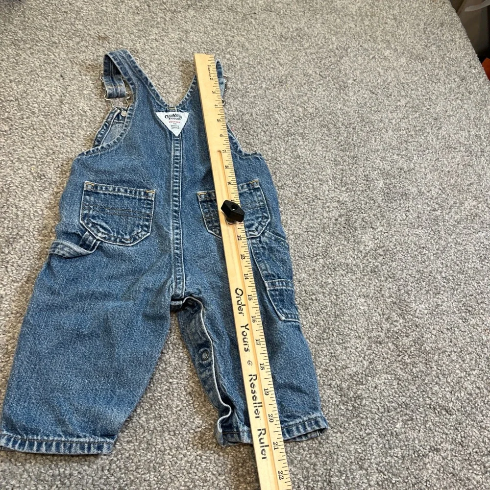 vintage OshKosh B'gosh Denim Overalls Baby 6-9 Months Blue Vestbak Snaps 90s